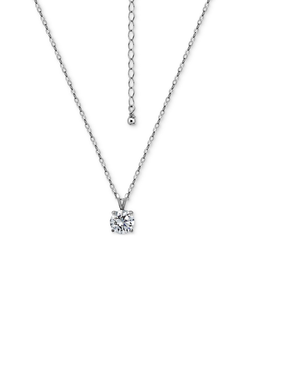 Giani Bernini 100% Cubic Zirconia Solitaire Pendant Sterling Silver Necklace